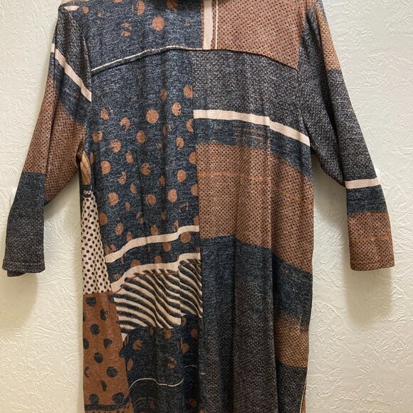 Attitudes by Renee Tunic size 1X color--Brown/Black - Picture 7 of 9